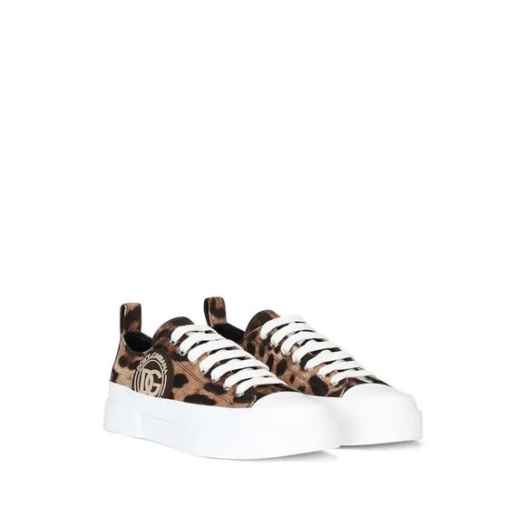 Dolce & Gabbana Leopard-Print Portofino Low-Top Sneakers sz. 38.5 EU (8.5 US) - Picture 2 of 11